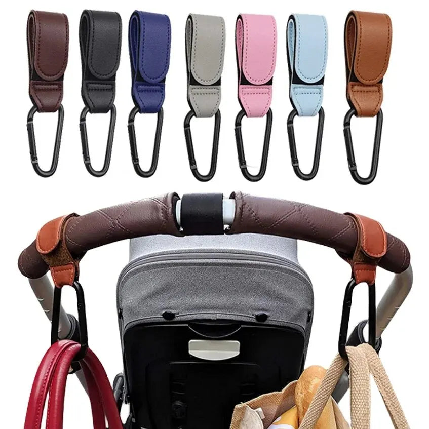 Stroller Hooks - PU Leather Handles for Parents